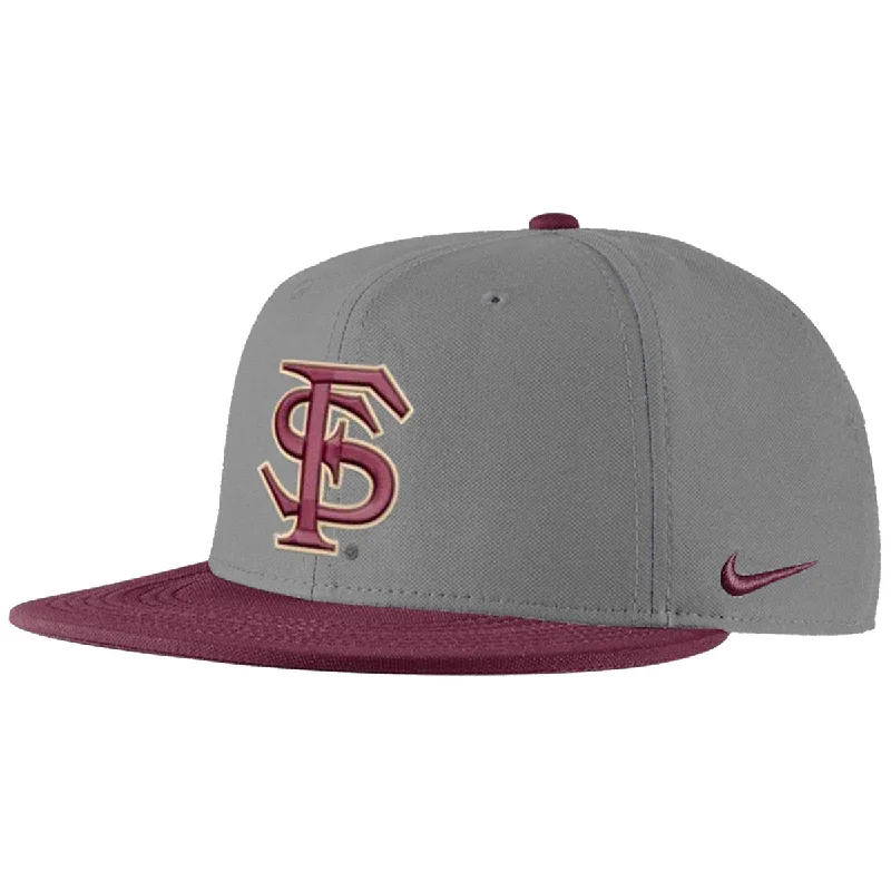 Modern BeaniesNike Interlocking FS Logo Dri-fit True Fitted Baseball Cap - Grey/Garnet