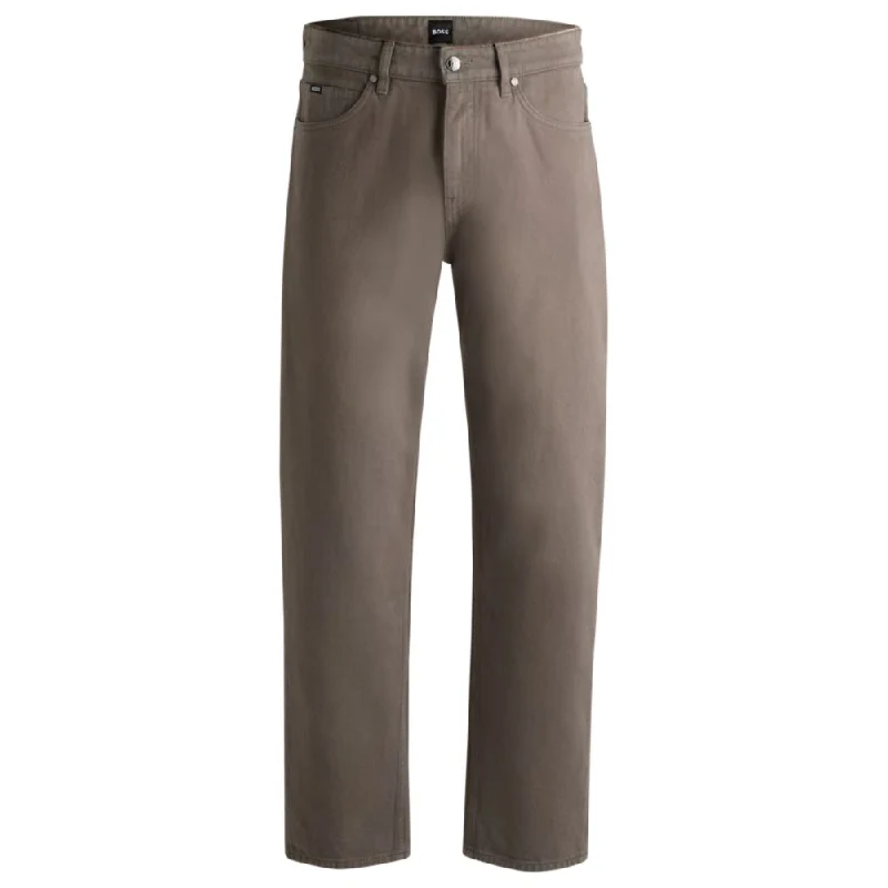 Men's Straight-Leg JeansBaggy-fit jeans in beige Italian denim