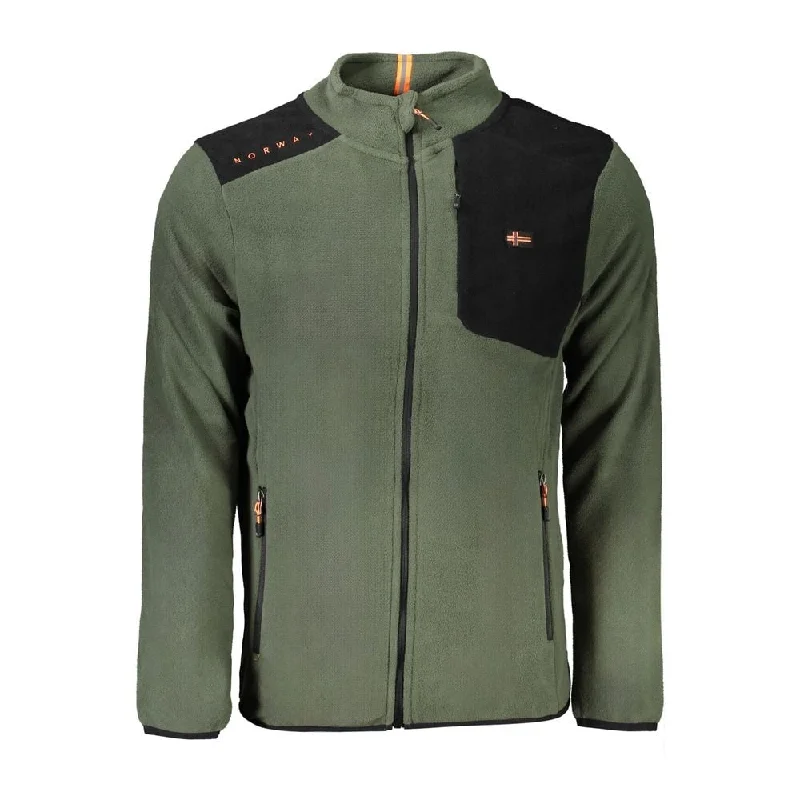Men's Sweaters with ThumbholesNorway 1963 Green Polyester Men Men's Sweater