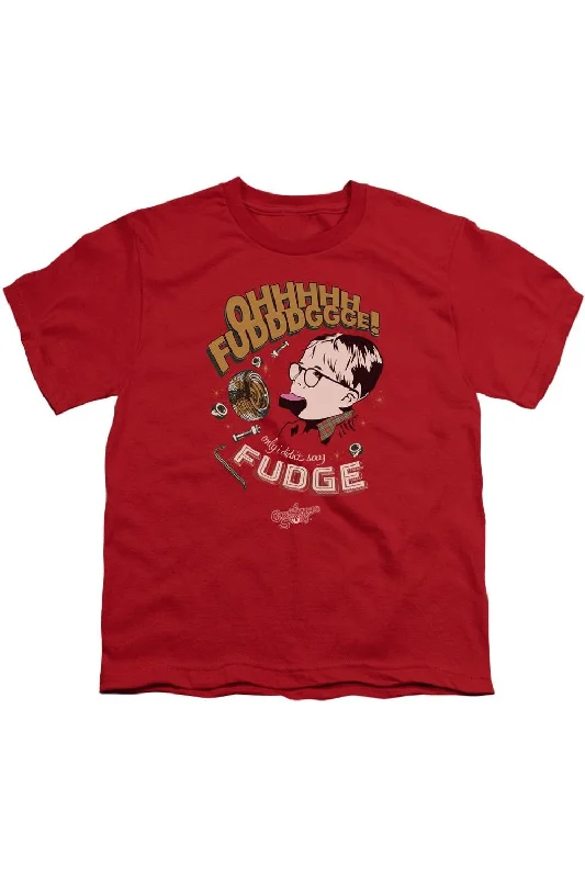 Men's Dressy Shirts for Formal EventsA Christmas Story Fudge Short Sleeve Youth Tee / T-Shirt Men's Dressy Shirts for Formal EventsA Christmas Story Fudge Short Sleeve Youth Tee / T-Shirt