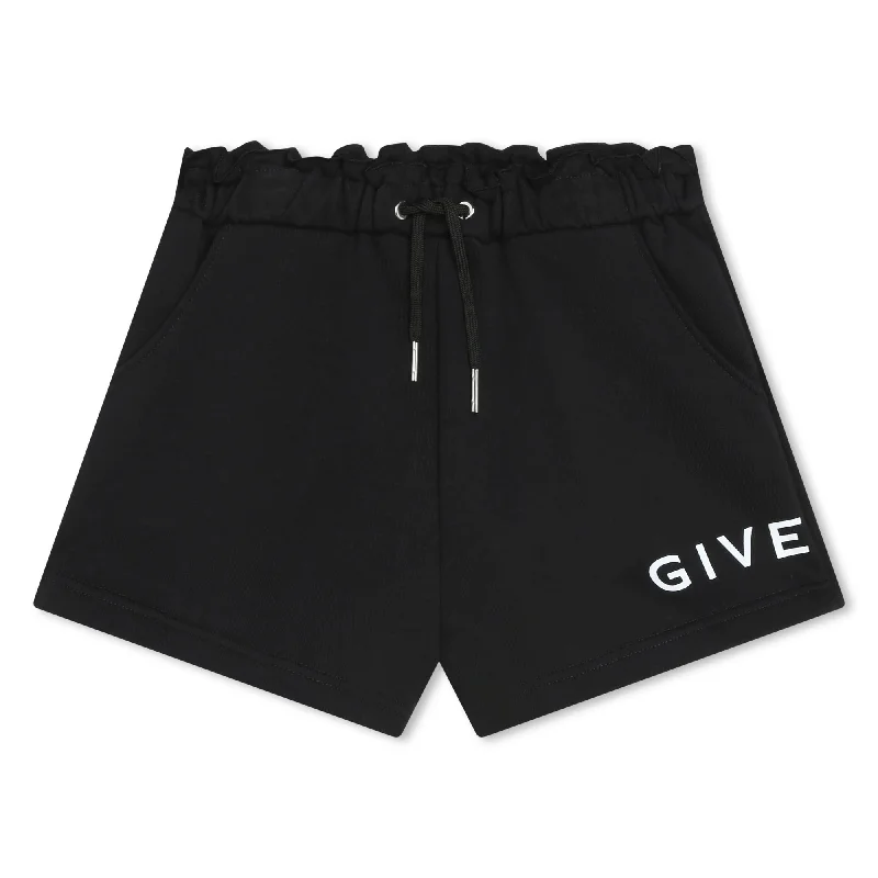 Men's Flexible Yoga and Workout ShortsBlack Logo Shorts