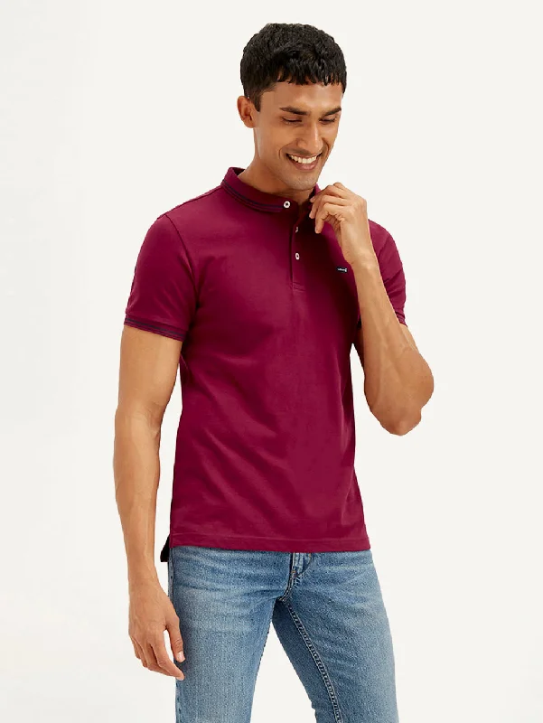 Men's Shirts with Logo EmbossmentsMen's Solid Slim Fit Polo T-shirt