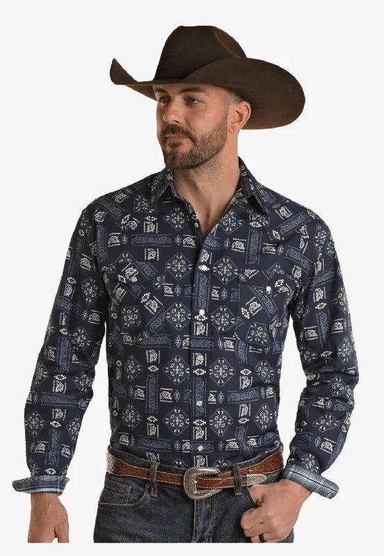 Men's Skinny-Fit Shirts for a Trendy LookRough Stock Mens Snap Long Sleeve Shirt