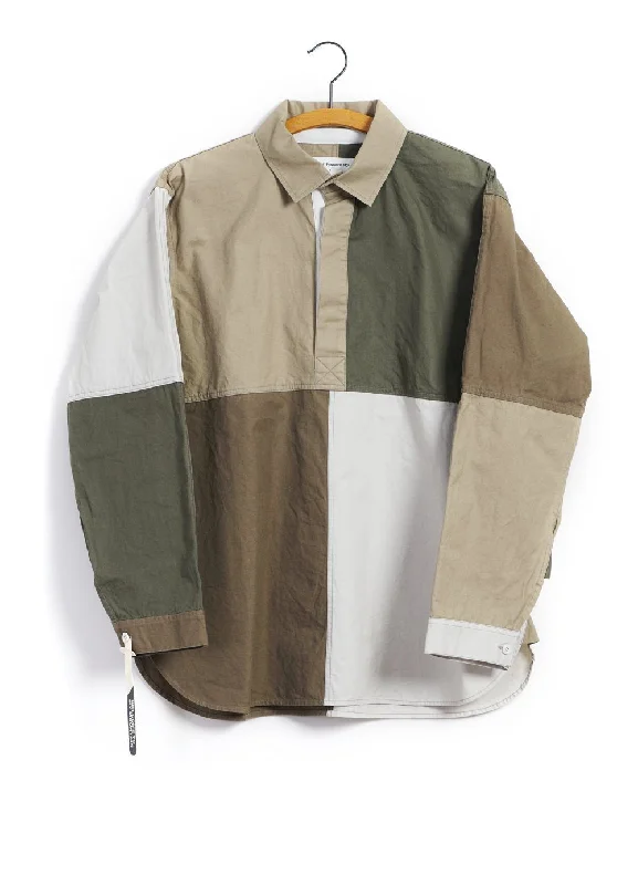 Men's Striped Shirts for a Maritime TwistPATCHWORK SHIRT | Beige