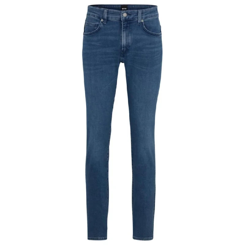 Zip-Fly Men's JeansSlim-fit jeans in coal-navy Italian denim