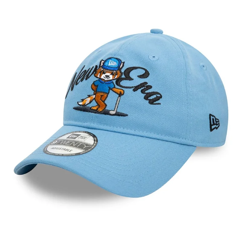 Customized Baseball CapsRecycled New Era Red Panda Pastel Blue 9TWENTY Adjustable Cap