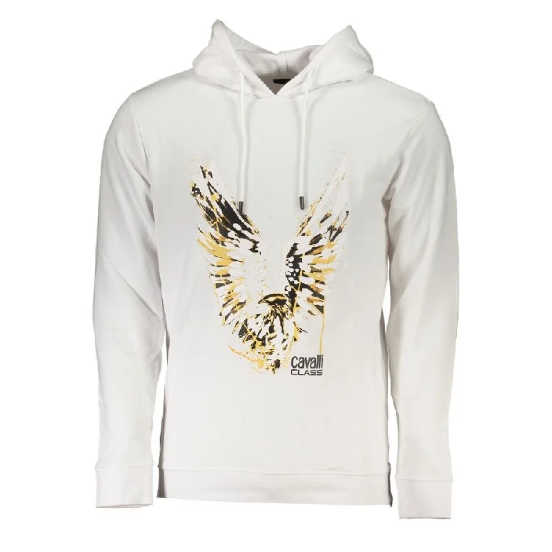 Men's Sweaters with Dropped ShouldersCavalli Class White Cotton Men Men's Sweater
