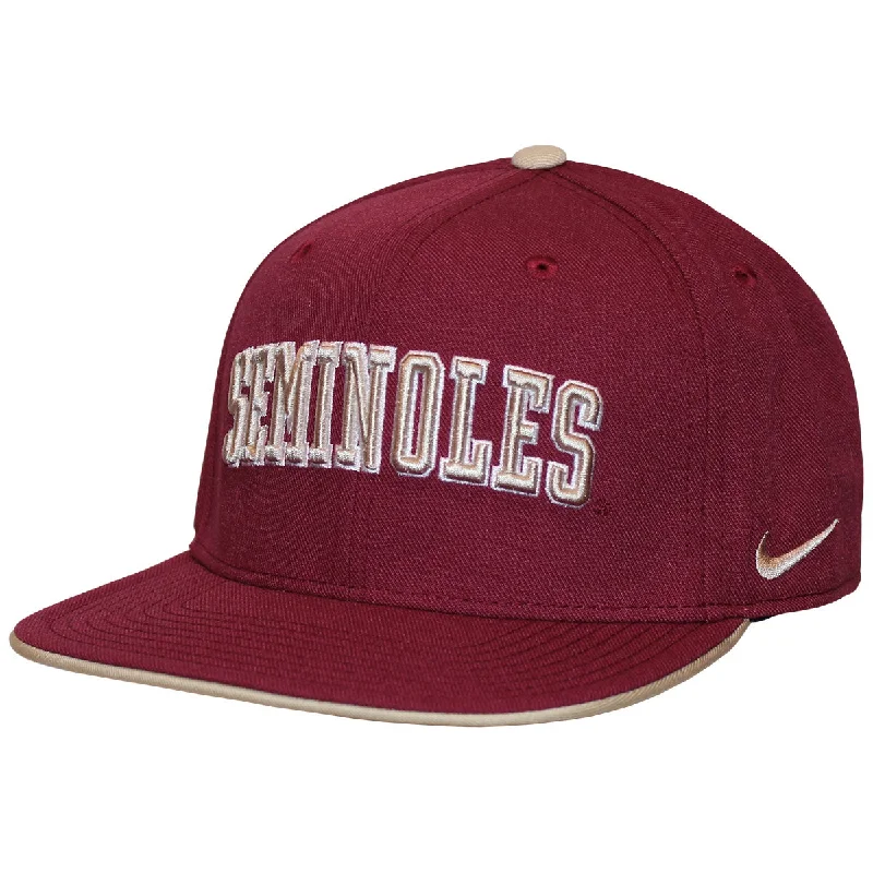 Durable Workwear HatsNike Seminoles Pro Square Flat Bill Adjustable Cap - Garnet