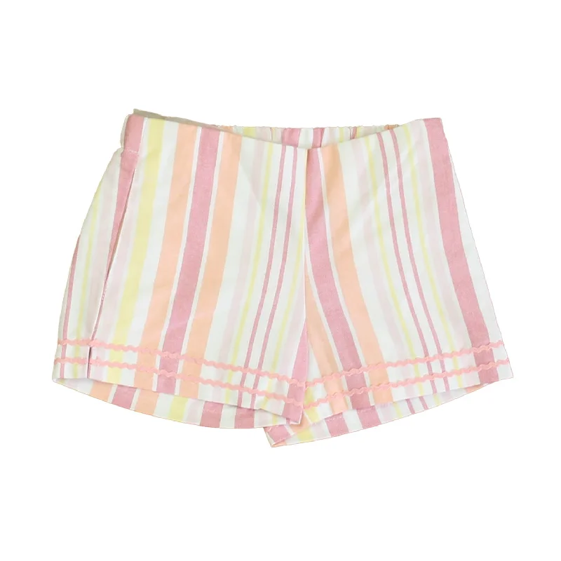 Casual Men's Cotton ShortsClassic Prep Girls Sherbert Stripe Shorts Size: 2-5T