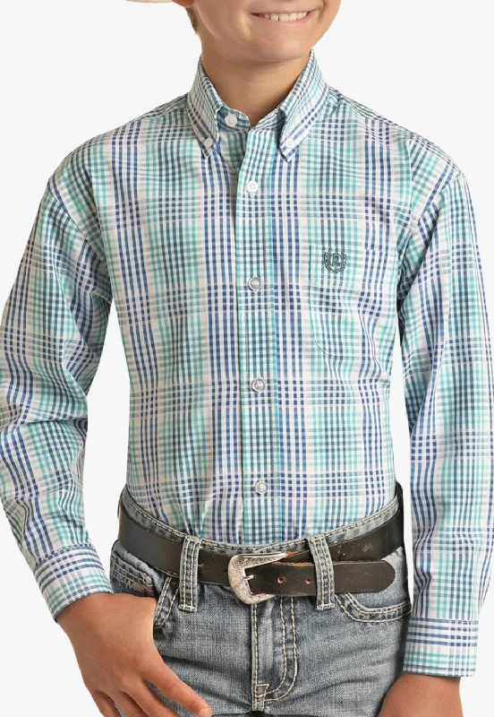 Men's Designer Shirts for a Statement PiecePanhandle Boys Check Button Down Long Sleeve Shirt