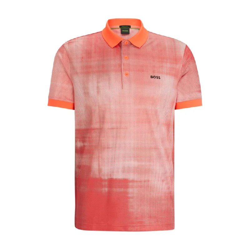 Men's Shirts with Button-Down CollarsPrinted-mesh polo shirt with logo detail