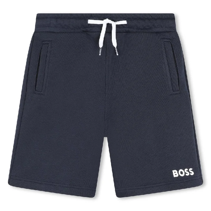 Cotton-Rich Men's Breathable and Soft Casual ShortsNavy Logo Shorts