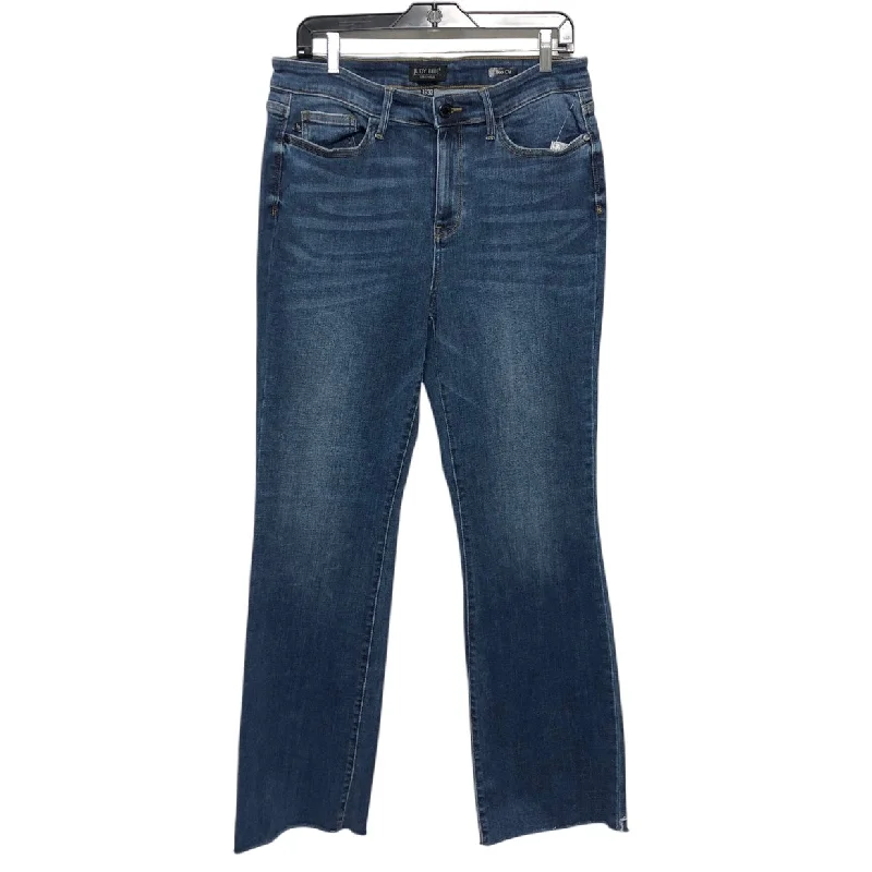 Men's Jeans with RipsJeans Boot Cut By Judy Blue In Blue Denim, Size:14