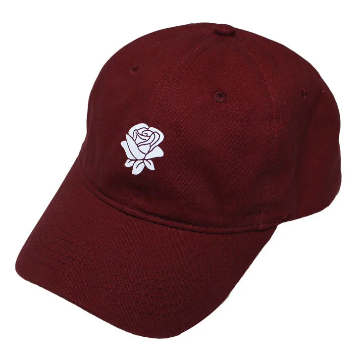 Wide-Brimmed Beach HatsTrue Rose Dad Hat Burgundy