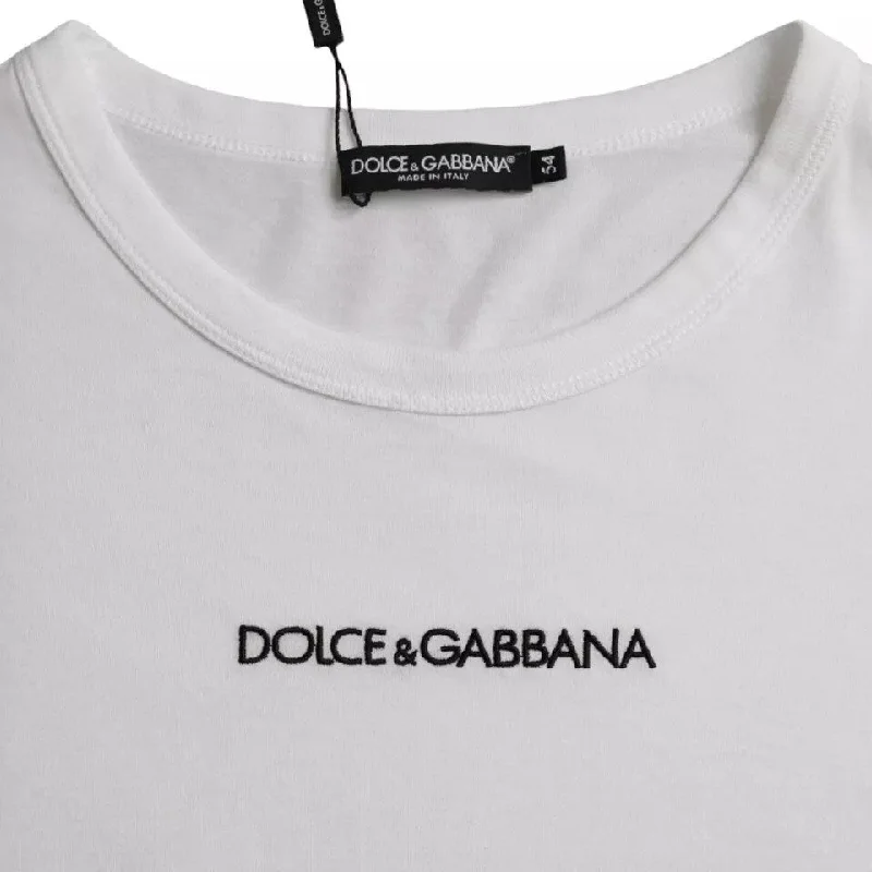 Men's Sweaters for LayeringDolce & Gabbana White Logo Cotton Crew Neck Pullover Men's Sweater Men's Sweaters for LayeringDolce & Gabbana White Logo Cotton Crew Neck Pullover Men's Sweater