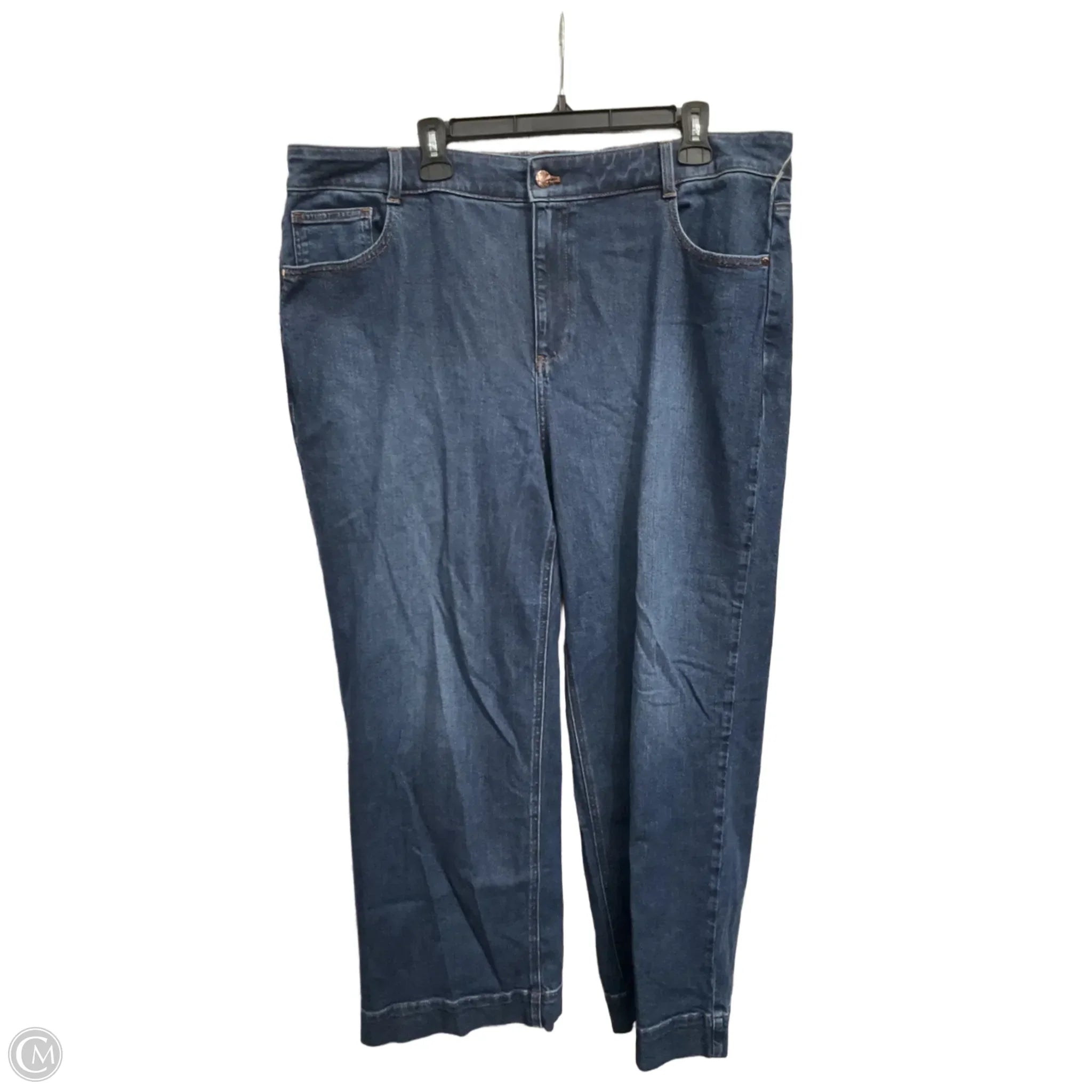 Stylish Men's JeansJeans Wide Leg By Talbots In Blue Denim, Size: 18