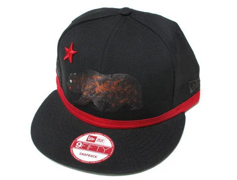Embroidered Baseball CapsCali True Bear New Era Snapback Cap Black