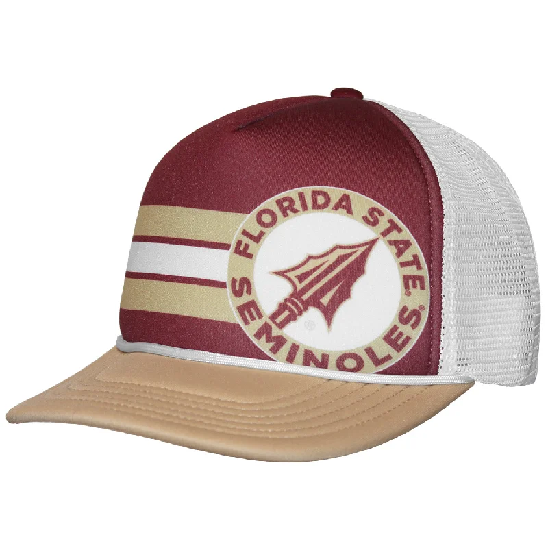 Vibrant Baseball HatsLegacy Florida State Seminoles Arrowhead Design Adjustable Foam Trucker Cap - Gold/White