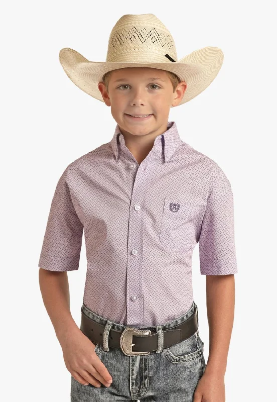 Men's Patterned Casual Shirts for Relaxed StylingPanhandle Boys Ditsy Button Down Short Sleeve Shirt