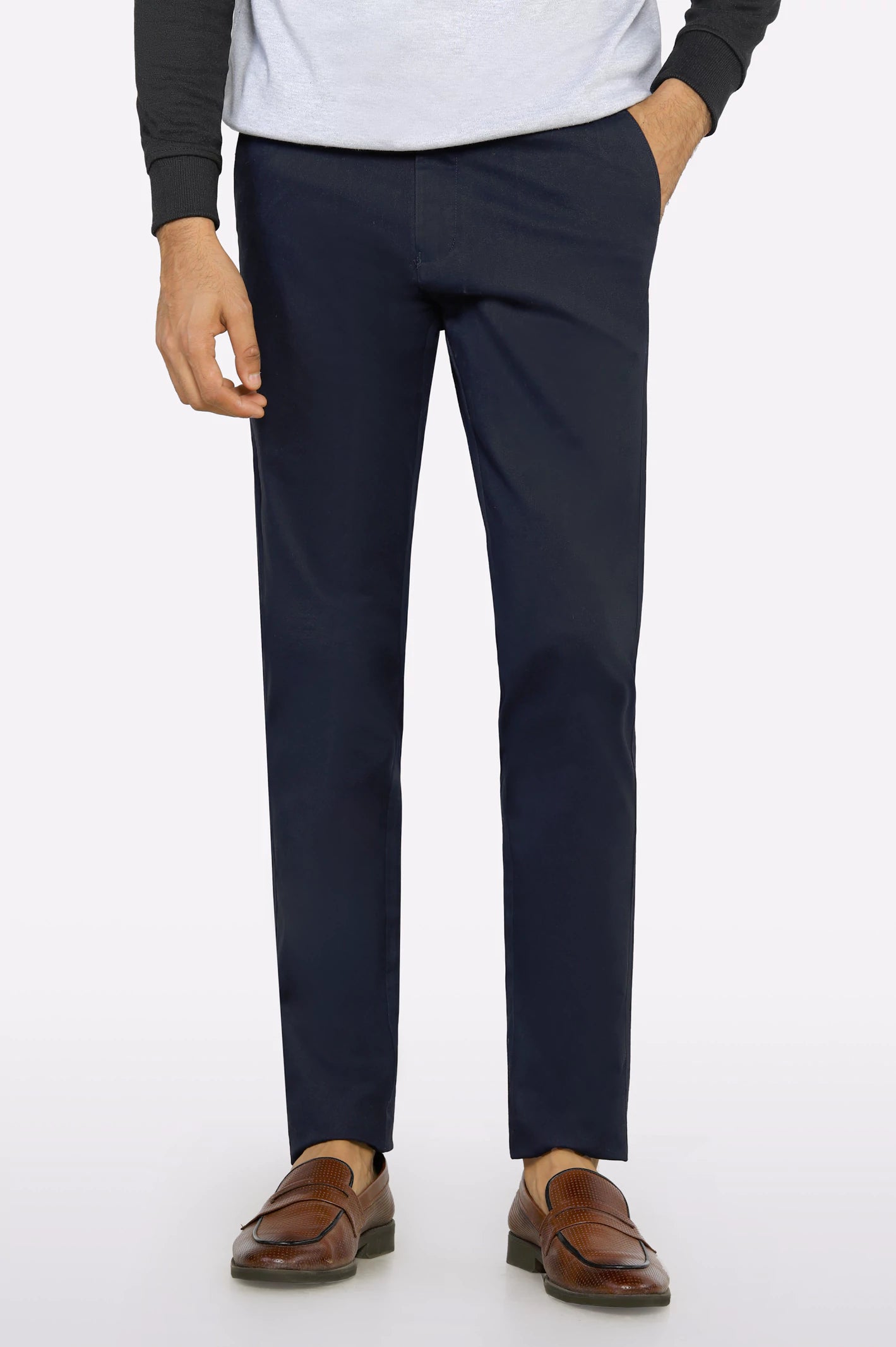 Latest Men's Jeans TrendsDark Grey Smart Fit Cotton Chino