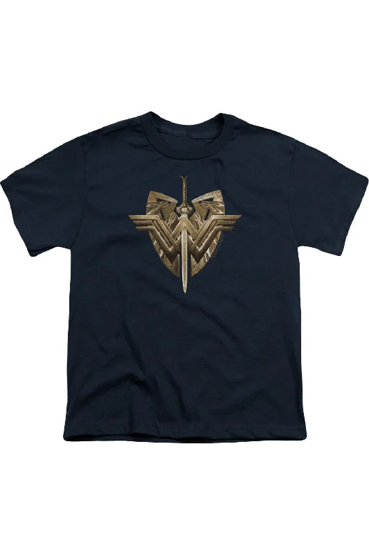 Men's Shirts with TiesWonder Woman Movie Sword Emblem Short Sleeve Youth Tee / T-Shirt