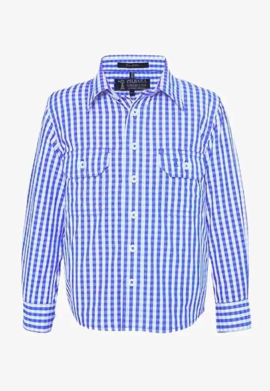 Men's Machine-Washable Shirts for ConvenienceRitemate Kids Long Sleeve Check Shirt