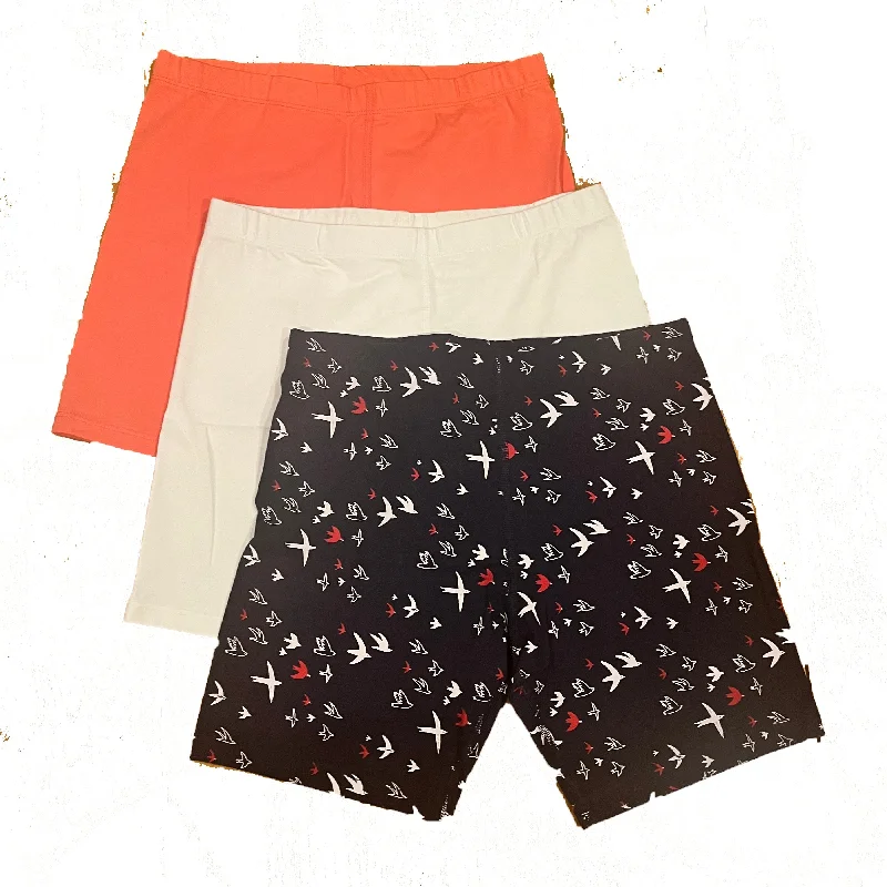 Comfort-Fit Men's Loungewear ShortsMightly Girls White | Pink | Navy Birds Shorts