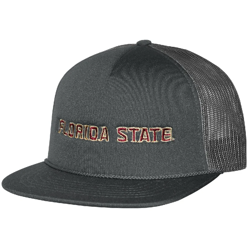 Relaxed Fisherman HatsUscape Richardson Florida State Adjustable Foamie Trucker Cap - Charcoal