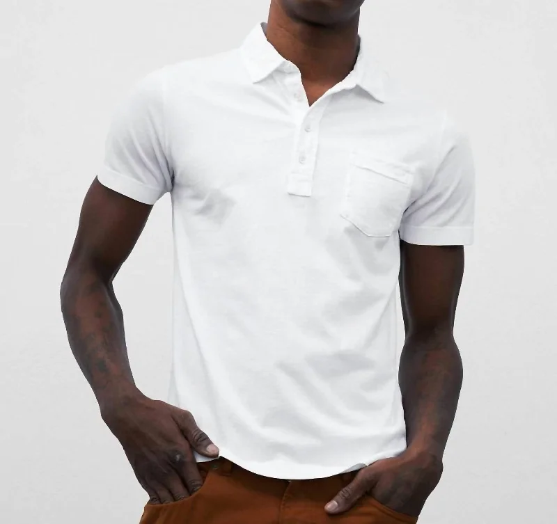 Men's Shirts with Contrast StitchingPensacola Polo Shirt In White