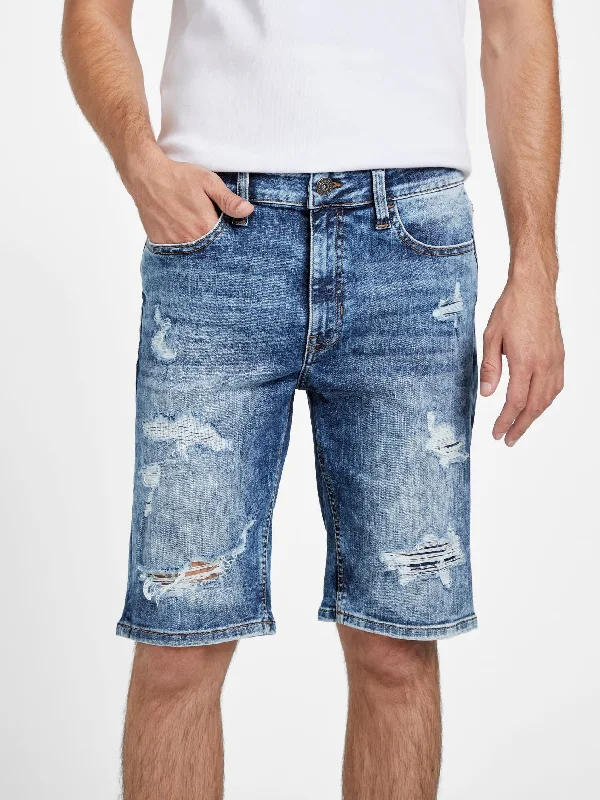 Tailored and Dressy Men's Short PantsJonah Rip-and-Repair Denim Shorts