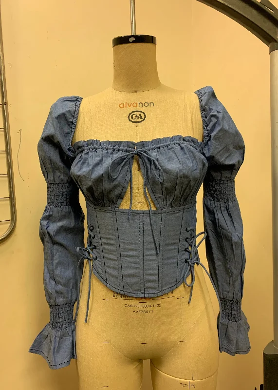 Durable Workwear Men's JeansDianna Puff Sleeve Corset Top Fit Sample