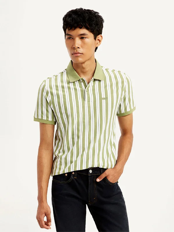 Men's Shirts for CampingMen's Striped Slim Fit Polo T-Shirt