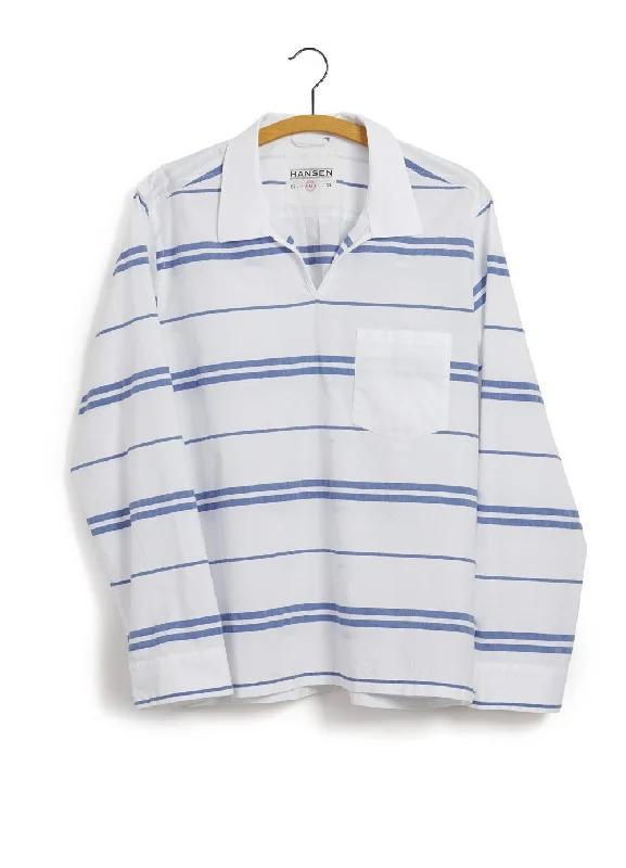 Lightweight Men's Poplin ShirtsMARIUS | Casual Pull On Shirt | White Stripes