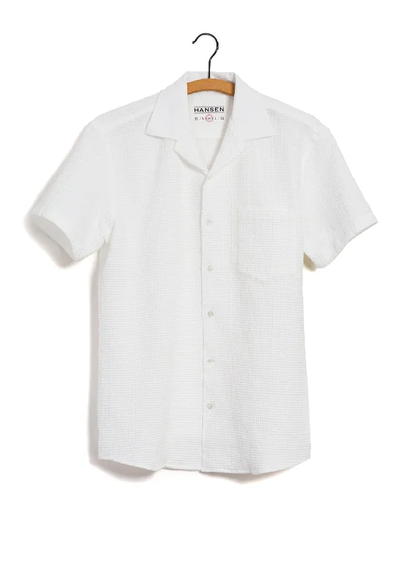Casual Men's Button-Down ShirtsJONNY | Short Sleeve Shirt | Waffle White