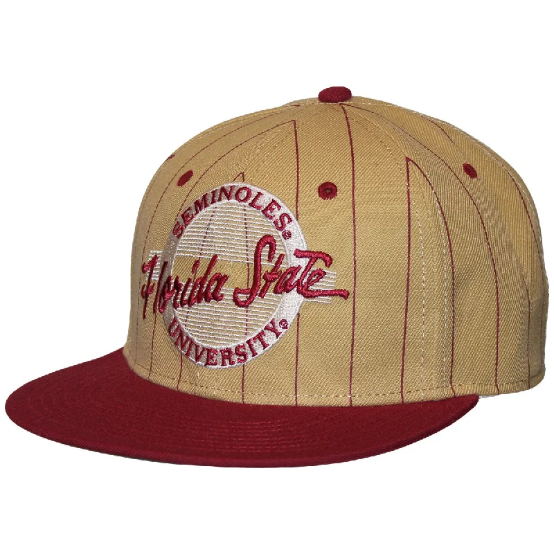 Cool Snapback HatsThe Game Men's Florida State University Seminoles Design Adjustable Pinstripe Snapback Cap - Garnet/Gold