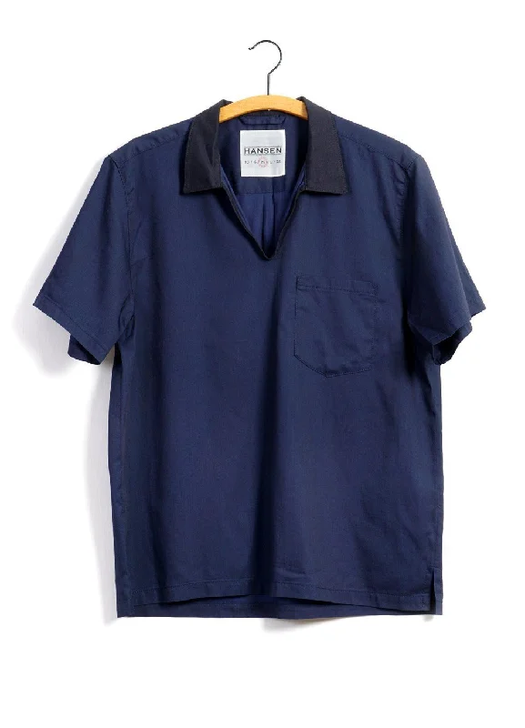 Men's Tennis Shirts for Court ComfortPHILIP | Short Sleeve Pull-On Shirt | Indigo