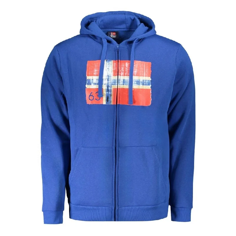 Men's Sweaters with Ribbed HemsNorway 1963 Blue Cotton Men Men's Sweater