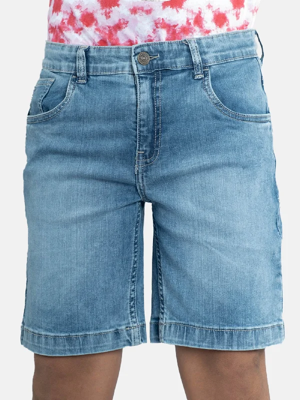 Patterned Men's Bermuda Casual ShortsBoys Knee length Denim Shorts