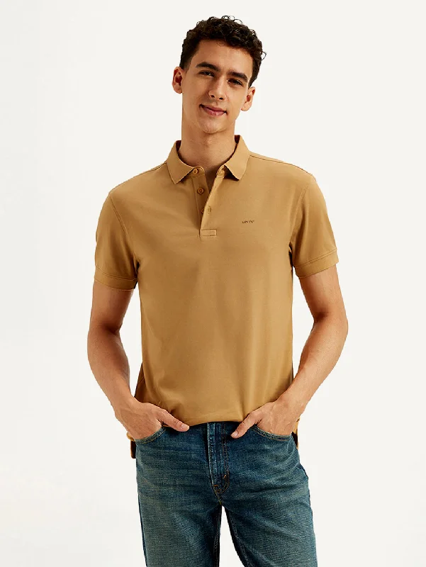 Durable Men's Work ShirtsMen's Solid Slim Fit Polo T-shirt