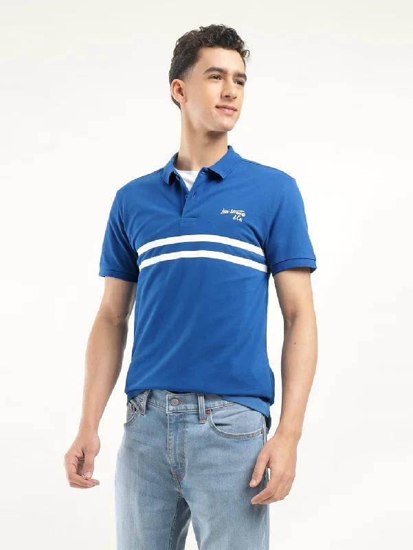 Men's Shirts with Hidden ButtonsMen's Striped Polo T-Shirt