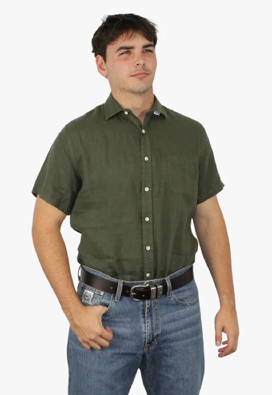 Men's Pattern-Clashing Shirts for Bold FashionPilbara Mens Linen Short Sleeve Shirt
