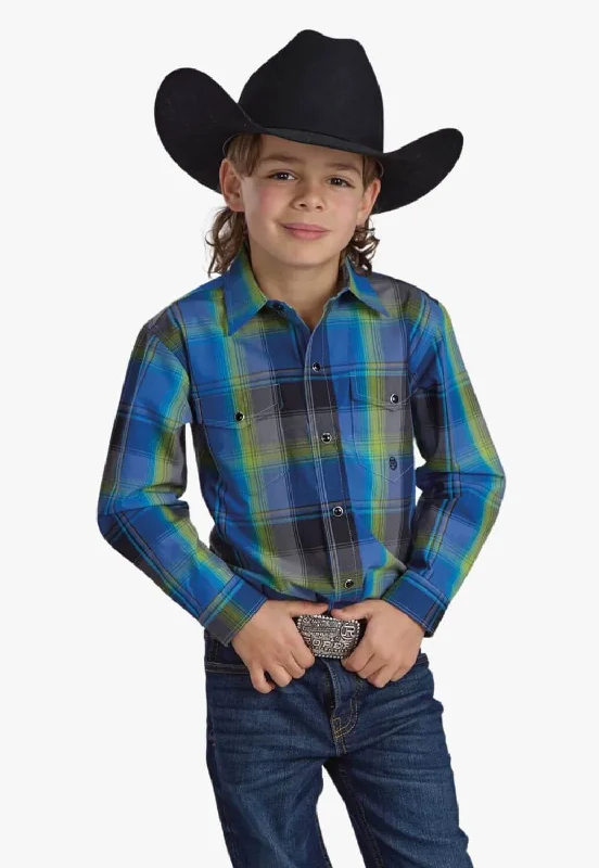 Men's Breathable Shirts for Warm ClimatesRoper Boys Amarillo Plaid Long Sleeve Shirt