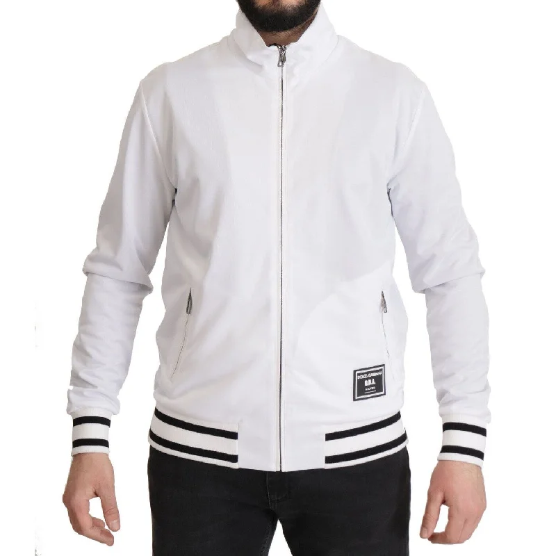 Men's Sweaters with Zippered PocketsDolce & Gabbana Sleek White Zip Sweater for Men's Men Men's Sweaters with Zippered PocketsDolce & Gabbana Sleek White Zip Sweater for Men's Men