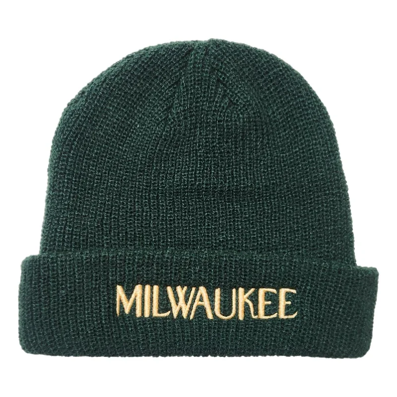 Adjustable Baseball Caps for KidsMilwaukee Knit Hat Green