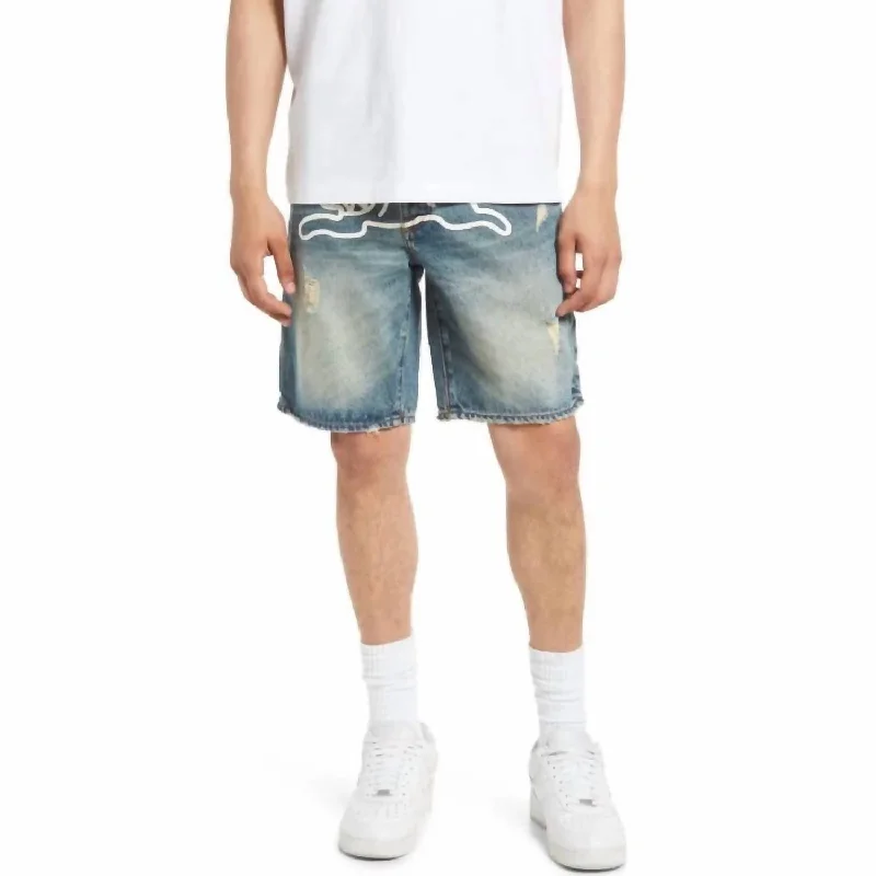 Cozy Men's Flannel ShortsCream Denim Shorts In Custard