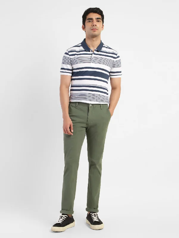 Stylish Men's HenleysMen's Striped Polo T-shirt White
