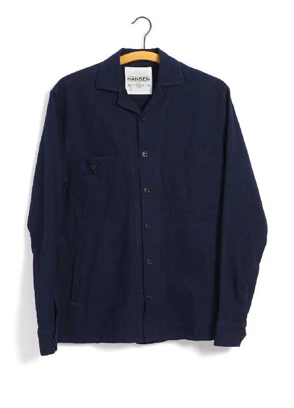 Casual Men's Button-Down ShirtsSAMMO | Casual Over Shirt | Waffle Indigo