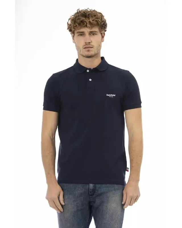 Men's Shirts with Single-Breasted DesignsBaldinini Trend Men's Blue Cotton Polo Shirt - 4XL