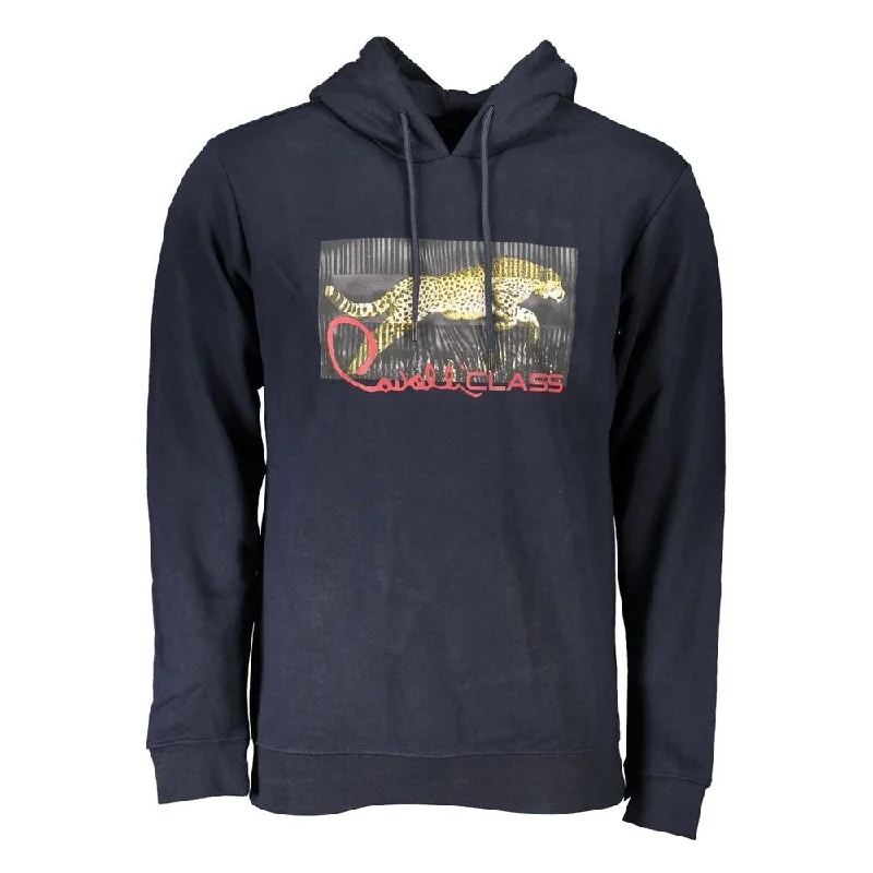 Men's Sweaters with Patch PocketsCavalli Class Blue Cotton Men Men's Sweater