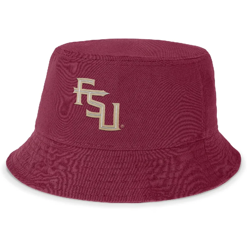 Formal Top HatsNike Men's Stacked FSU Apex Swoosh Bucket Cap - Garnet